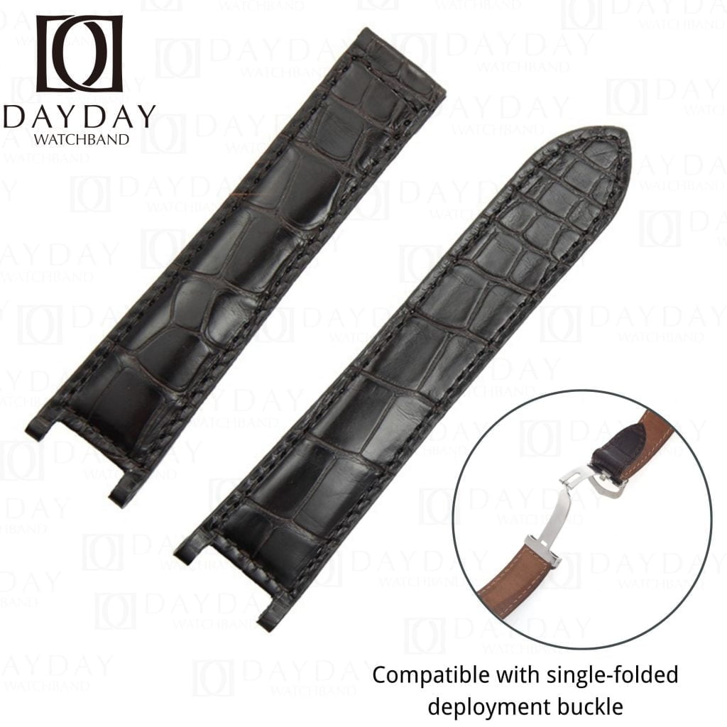 Handmade Leather Watch Band Single Folded fit for Pasha de Cartier strap