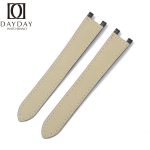 Black Leather Watch Band for Cartier Pasha De Cartier Double Folded Handmade replacement Strap