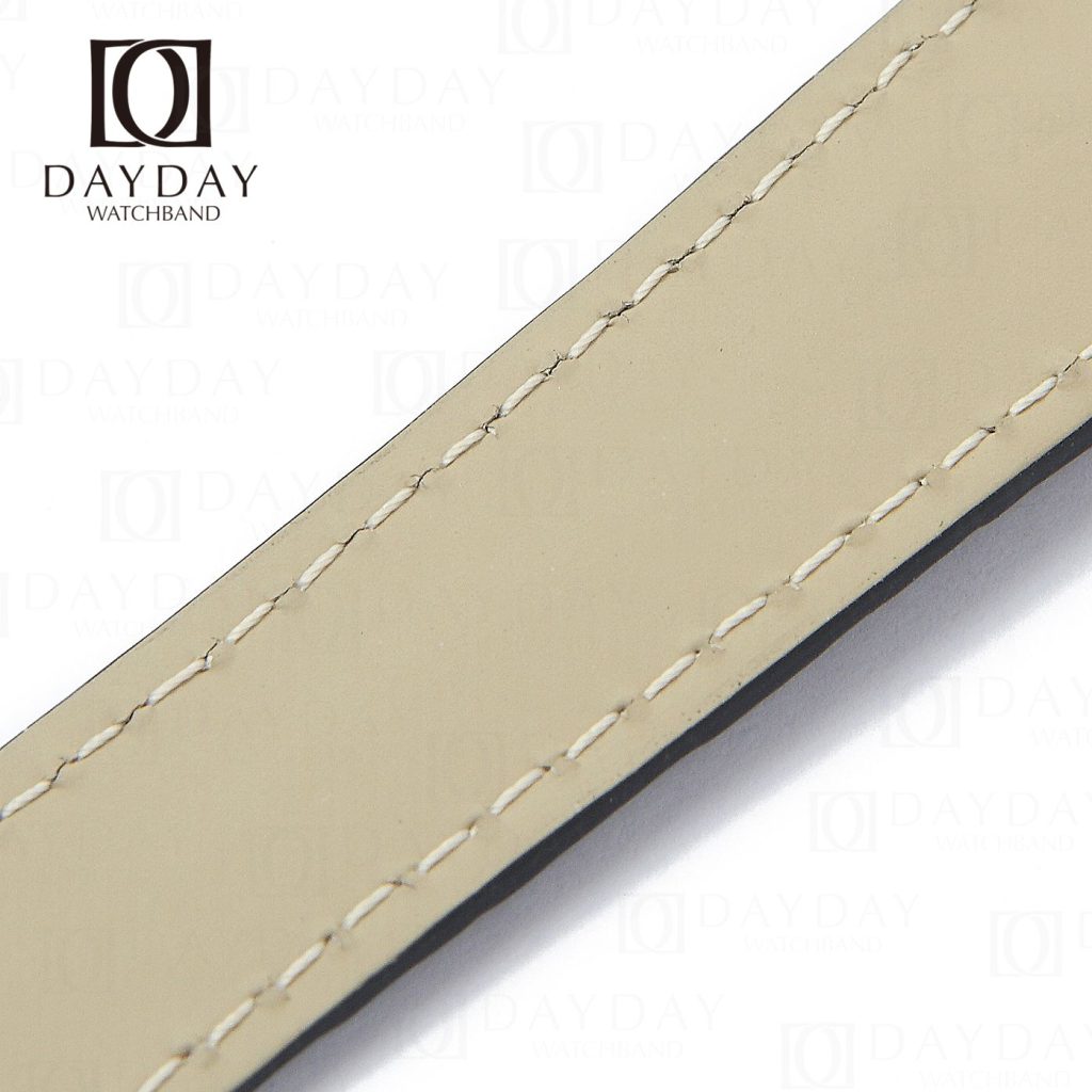 Black Leather Watch Band for Cartier Pasha De Cartier Double Folded Handmade replacement Strap (5)_副本