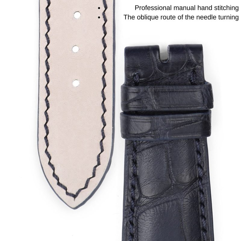 Blue Alligator leather watch band Patek Philippe Calatrava Complications strap replacement for sale (2)