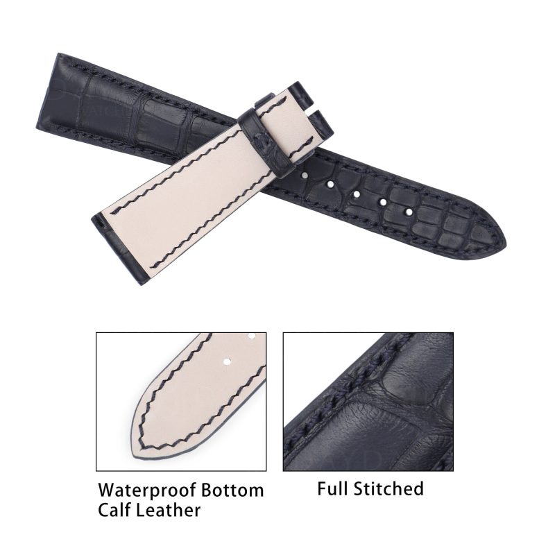 Black Alligator leather watch band Patek Philippe strap replacement for saleBlack Alligator leather watch band Patek Philippe strap replacement for sale