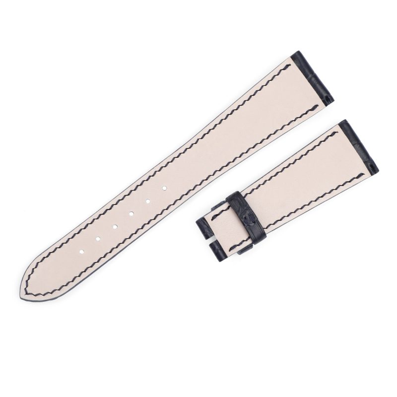 Black Alligator leather watch band Patek Philippe strap replacement for sale