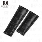 Buy Custom 21mm 22mm Black alligator leather watch band Rolex Sky Dweller (1)