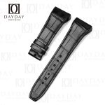 Buy Custom Black replacement change genuine alligator leather watch strap raplacement fit for Franck Muller Vanguard V45 V41 V32 Yachting Skeleton Racing Revolution 7 Days Watch luxury watch (2)