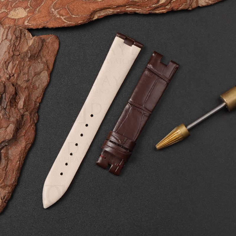 Buy Custom Brown Alligator leather strap for Breguet Queen of Naples Ladies watch band (4)