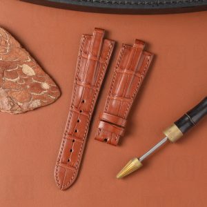 Buy Custom Brown alligator leather watch band for Bvlgari Diagono