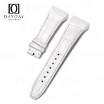 Buy Custom White replacement change genuine alligator leather watch strap band fit for Franck Muller Vanguard V45 V41 V32 luxury watch