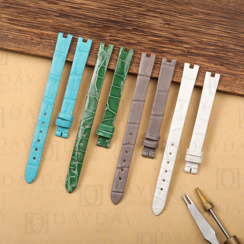 Buy Custom genuine red belly scale alligator leather watch strap for Cartier Baignoire ladies watch