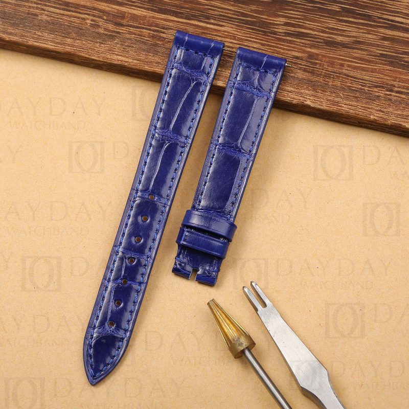 Buy Custom handmade Blue alligator leather watch straps replacement for Franck Muller Casablanca 8880 Conquistador, Long Island for sale aftermarket (1)