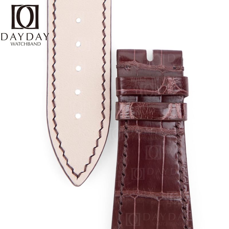Buy-custom Replacement-brown-alligator leather-watch-strap replacement-for-Franck-Muller-Master-Square-6000 6002 watchband-for-sale