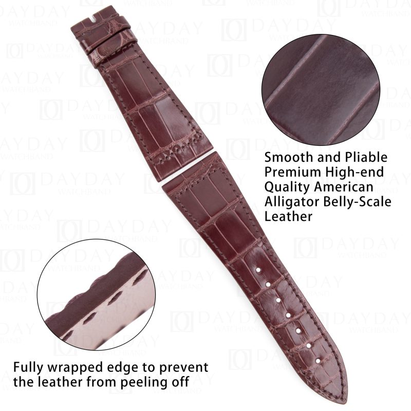 Buy-custom Replacement-brown-alligator leather-watch-strap replacement-for-Franck-Muller-Master-Square-6000 6002 watchband-for-sale