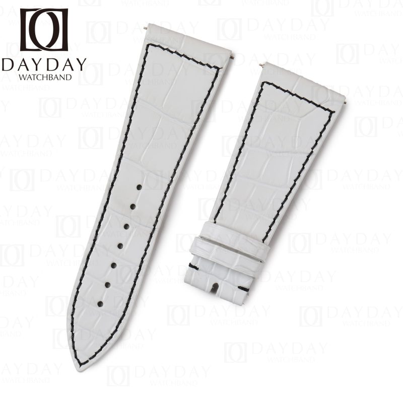 Buy-handmade Replacement-white-alligator leather-watch-strap-for-Franck-Muller-Master-Square-6000 6002 watchband-for-sale