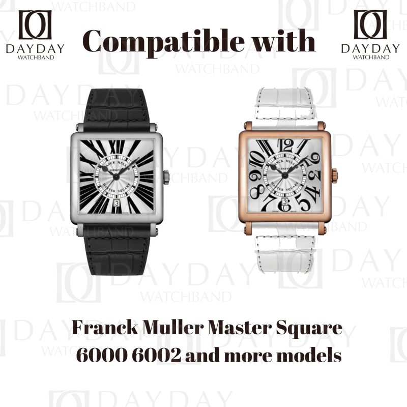 Buy custom replacement genuine Alligator red Leather Strap change for Franck Muller Master Square 6000 6002 ladies' watch