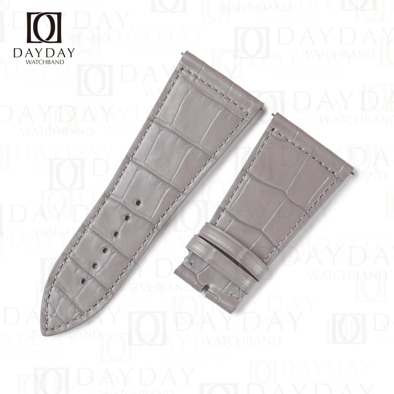 Buy handmade custom grey alligator leather watch band replacement for Franck Muller Master Square 6002 6000