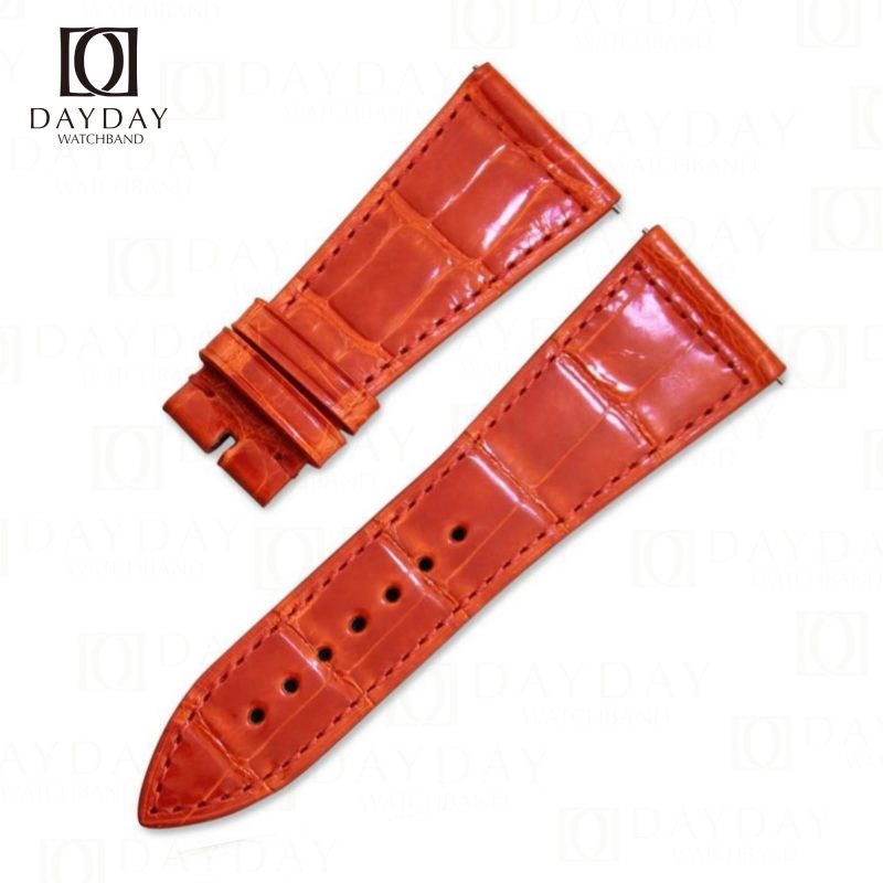 Buy handmade custom orange alligator leather watch band replacement for Franck Muller Master Square 6002 6000
