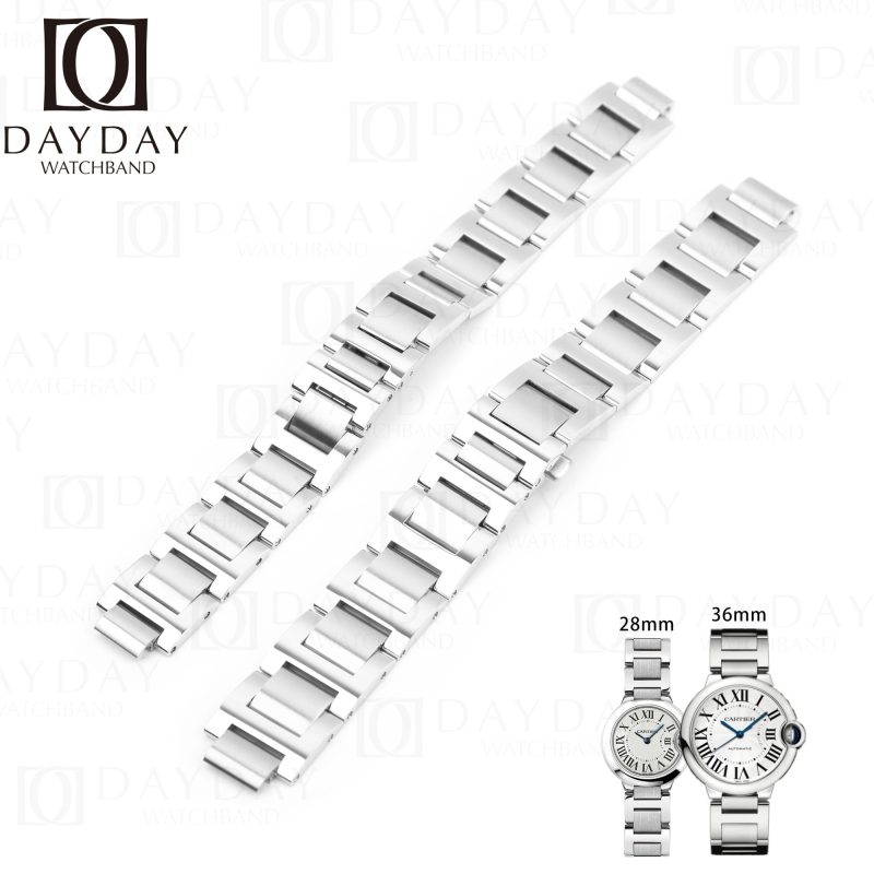 Cartier Ballon Bleu stainless steel metal watch band replacement strap