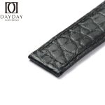 Cartier Tank Alligator leather watch band black round scale single-folded