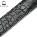 Cartier Tank Alligator leather watch band black round scale single-folded