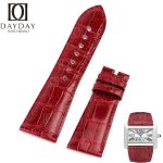 Cartier-Tank-Divan-2600-red-alligator-leather-strap-replacement-29mm
