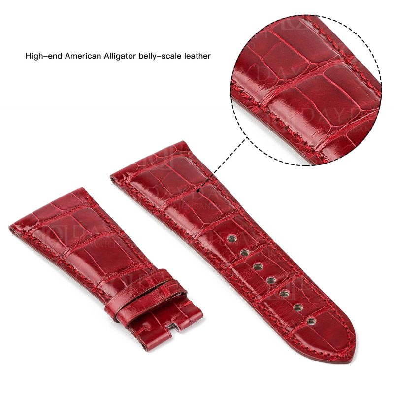 Cartier-Tank-Divan-2600-red-alligator-leather-strap-replacement-29mm
