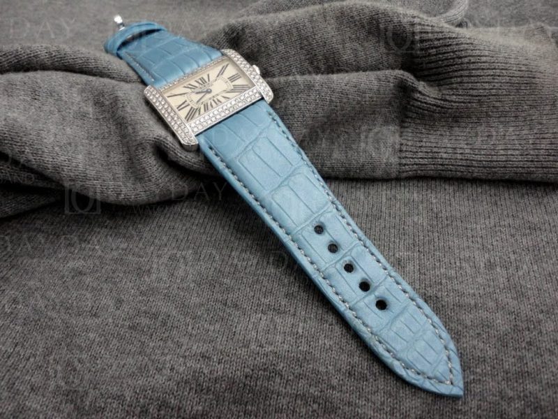 Cartier-Tank-Divan-2600-blue-alligator-leather-strap-replacement-29mm