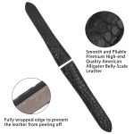 Cartier Tank Ronde solo black alligator leather watch band replacement strap