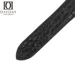 Cartier Tank Ronde solo black alligator leather watch band replacement strap