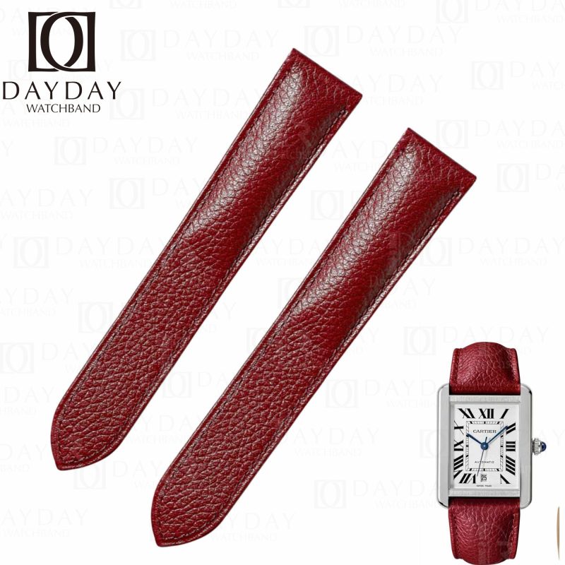 Cartier-Tank-solo-Ronde-leather-strap-calfskin-replacement-watch-band-for sale