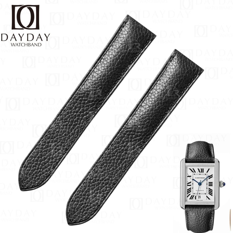 Cartier-Tank-solo-Ronde-leather-strap-calfskin-replacement-watch-band-for sale