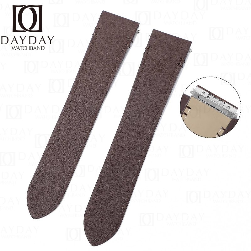 Cartier-santos-quickswitch-new-40-large-leather-strap-dark-brown-watch-band-replacement-for-sale