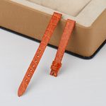 Chopard Happy Sport dancing floating 3 5 7 diamonds orange alligator leather watch band round scale replacement strap