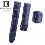 Chopard Happy Sport Square Happy 30mm 33mm 36mm Automatic 3 5 7 Diamonds Watch blue alligator leather strap Replacement watch band