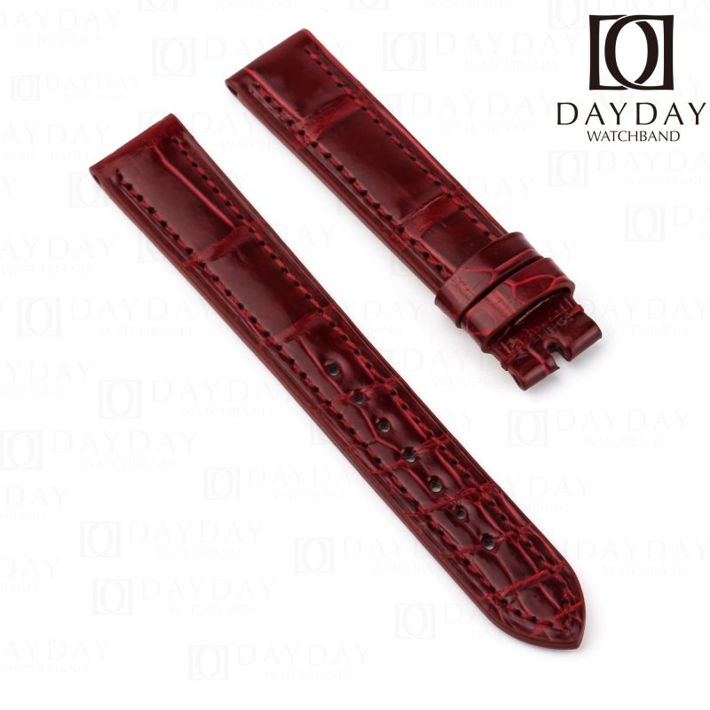 Chopard-Happy-Sport-diamond-Dark-red-leather-watch-band-strap-15mm-18mm1