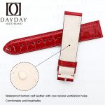 Chopard-Happy-Sport dancing floating 3 5 7 diamonds 30mm 33mm 36mm ladies watches -red-alligator leather-strap-Replacement-watch-band watch belt