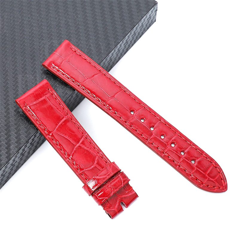Chopard-Happy-Sport dancing floating 3 5 7 diamonds 30mm 33mm 36mm ladies watches -red-alligator leather-strap-Replacement-watch-band bracelet