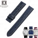 Chopard-Happy-Sport dancing floating 3 5 7 diamonds 30mm 33mm 36mm ladies watches-Blue-alligator leather-watch-band-strap-15mm-18mm