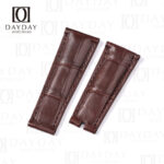 Custom 21mm 22mm Brown alligator leather watch band Rolex Sky Dweller (1)