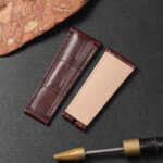 Custom 21mm 22mm Brown alligator leather watch band Rolex Sky Dweller (5)