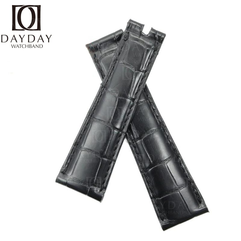 Custom-21mm-22mm-black-alligator-leather-watch-band-for-Rolex-Sky-Dweller
