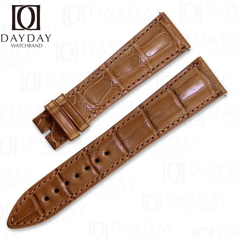 Custom-Alligator-Yellow-brown-leather-watch-band-strap-for-Franck-Muller-CASABLANCA-8880-Crazy Hours color-dreams-wristwatch