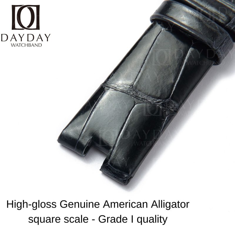 Black-alligator-leather-watchband-for-Breguet-Reine-strap