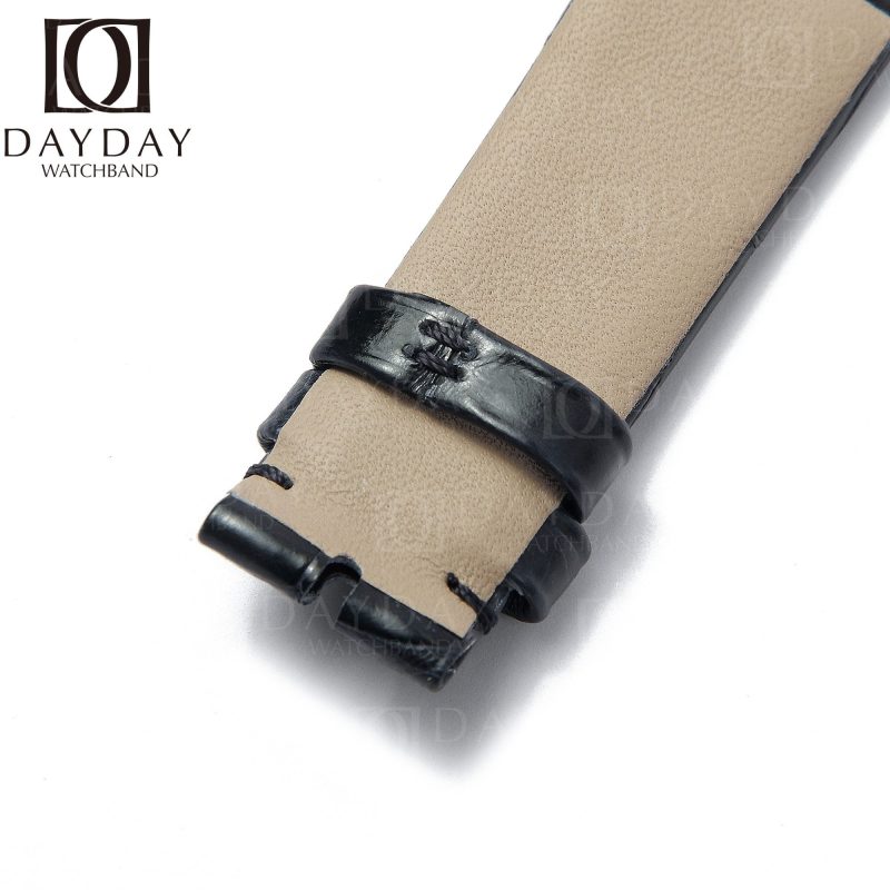 Black-alligator-leather-watchband-for-Breguet-Reine-strap