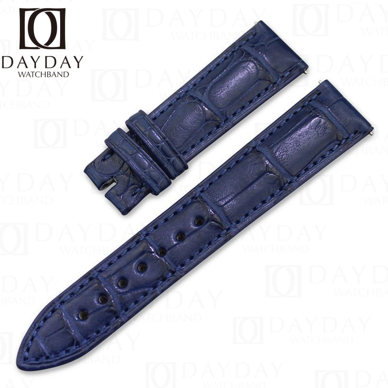 Custom-Alligator-dark-blue-leather-watch-band-strap-for-Franck-Muller-CASABLANCA Automatique Chronograph Casa 5850-8880-color-dreams-wristwatch