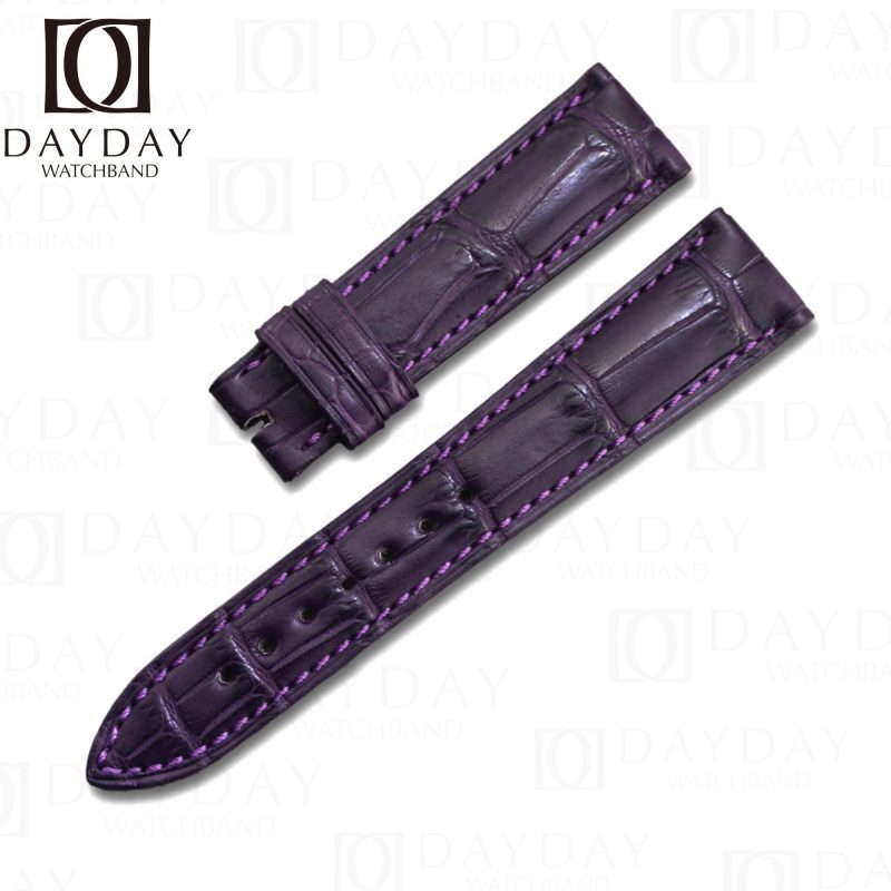 Custom-Alligator-dark-purple-leather-watch-band-strap-for-Franck-Muller Automatique Chronograph Casa 5850 Crazy Hours-CASABLANCA-8880-color-dreams-wristwatch