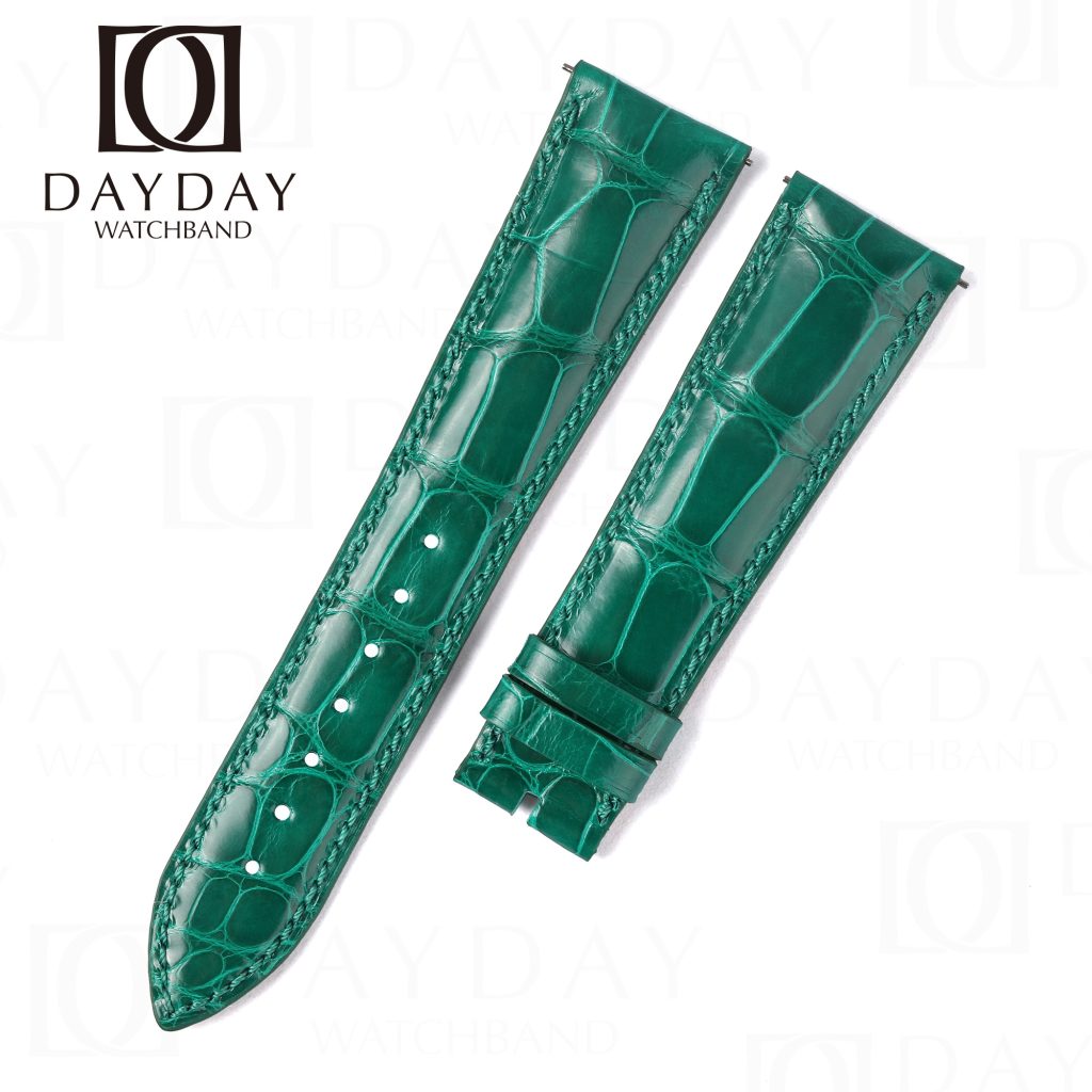 Custom belly scale alligator watch straps(Multi-colors) 21 Custom Alligator green leather watch band straps for Franck Muller Automatique Chronograph Casa 5850 Crazy Hours CASABLANCA 8880 color dreams wristwatch