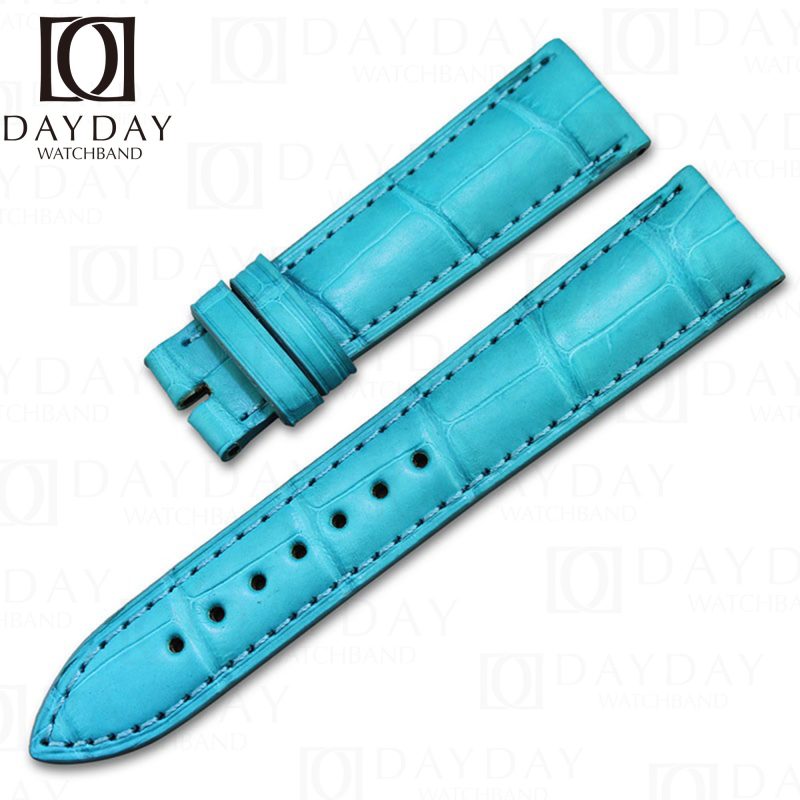 Custom-Alligator-light-blue-leather-watch-band-strap-for-Franck-Muller-CASABLANCA-8880-color-dreams-wristwatch