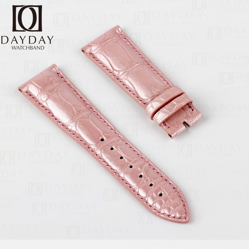 Custom-Alligator-pink-leather-watch-band-strap-for-Franck-Muller-Automatique Chronograph Casa 5850 Crazy Hours CASABLANCA-8880-color-dreams-wristwatch
