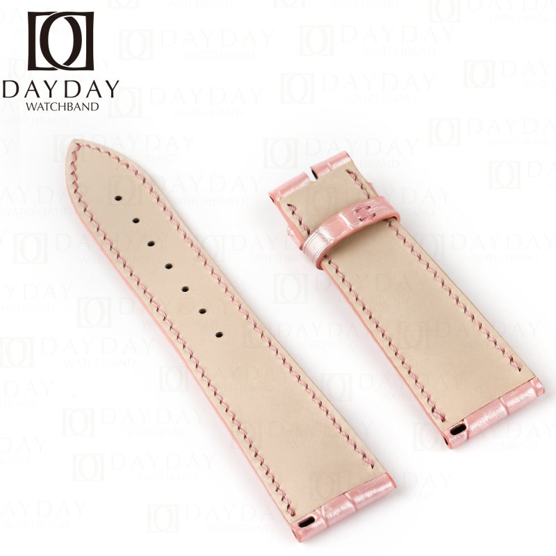 Custom-Alligator-pink-leather-watch-band-strap-for-Franck-Muller-CASABLANCA-8880-color-dreams-wristwatch