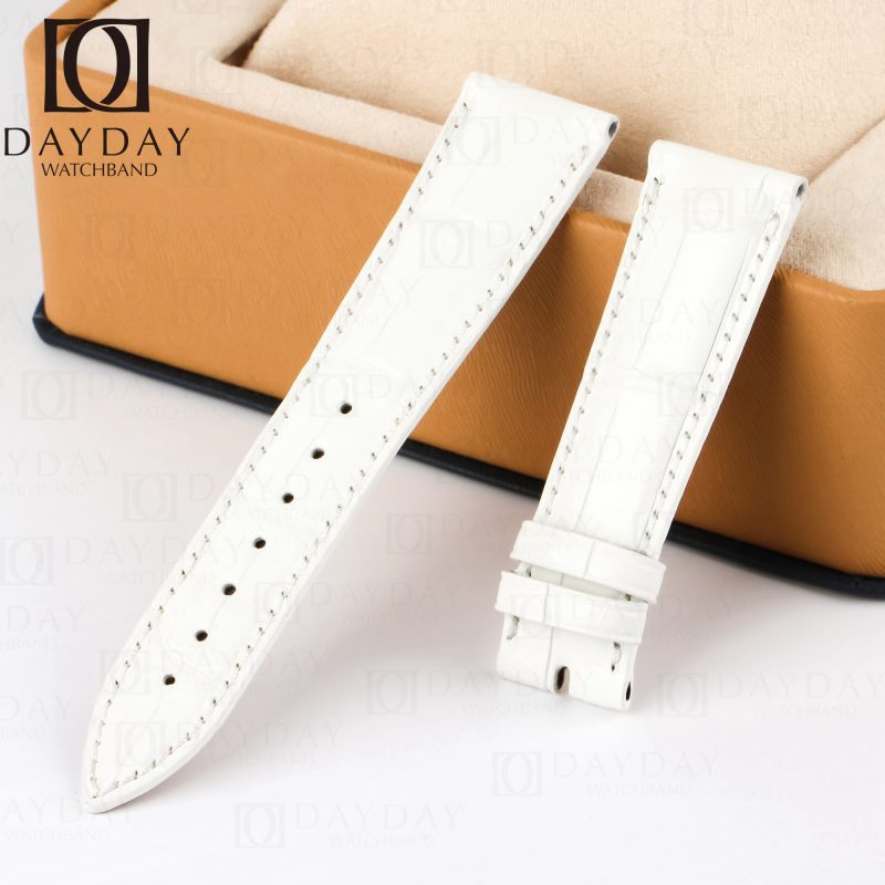 Custom-Alligator-white-leather-watch-band-strap-for-Franck-Muller-CASABLANCA-8880-color-dreams-wristwatch