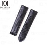 Custom Black Lizard leather strap for Cartier Tank single-folded watch band